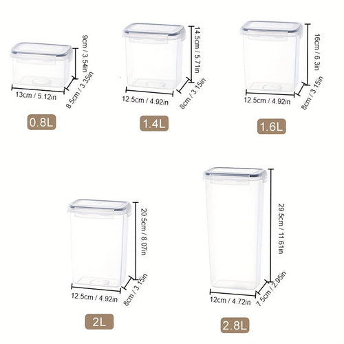 Food Storage Container Set with Lids - Multipurpose Square Plastic